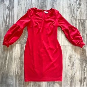 Calvin Klein Long Sleeve Red Dress